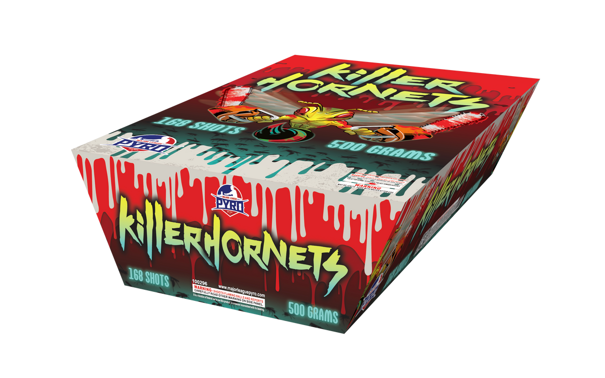 Killer Hornets Major League Pyro 500 gram fireworks cake