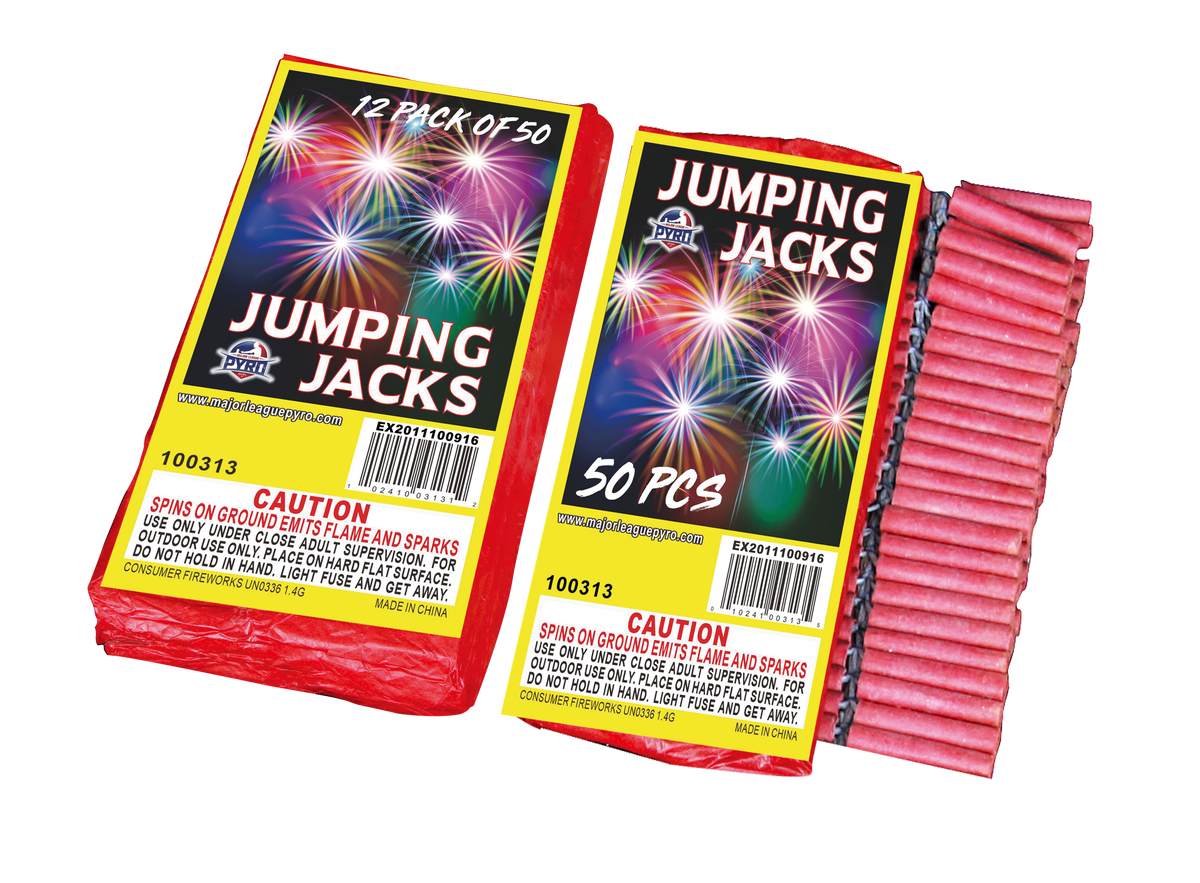 Jumping Jacks 50 Pack Major League Pyro ground spinner firework
