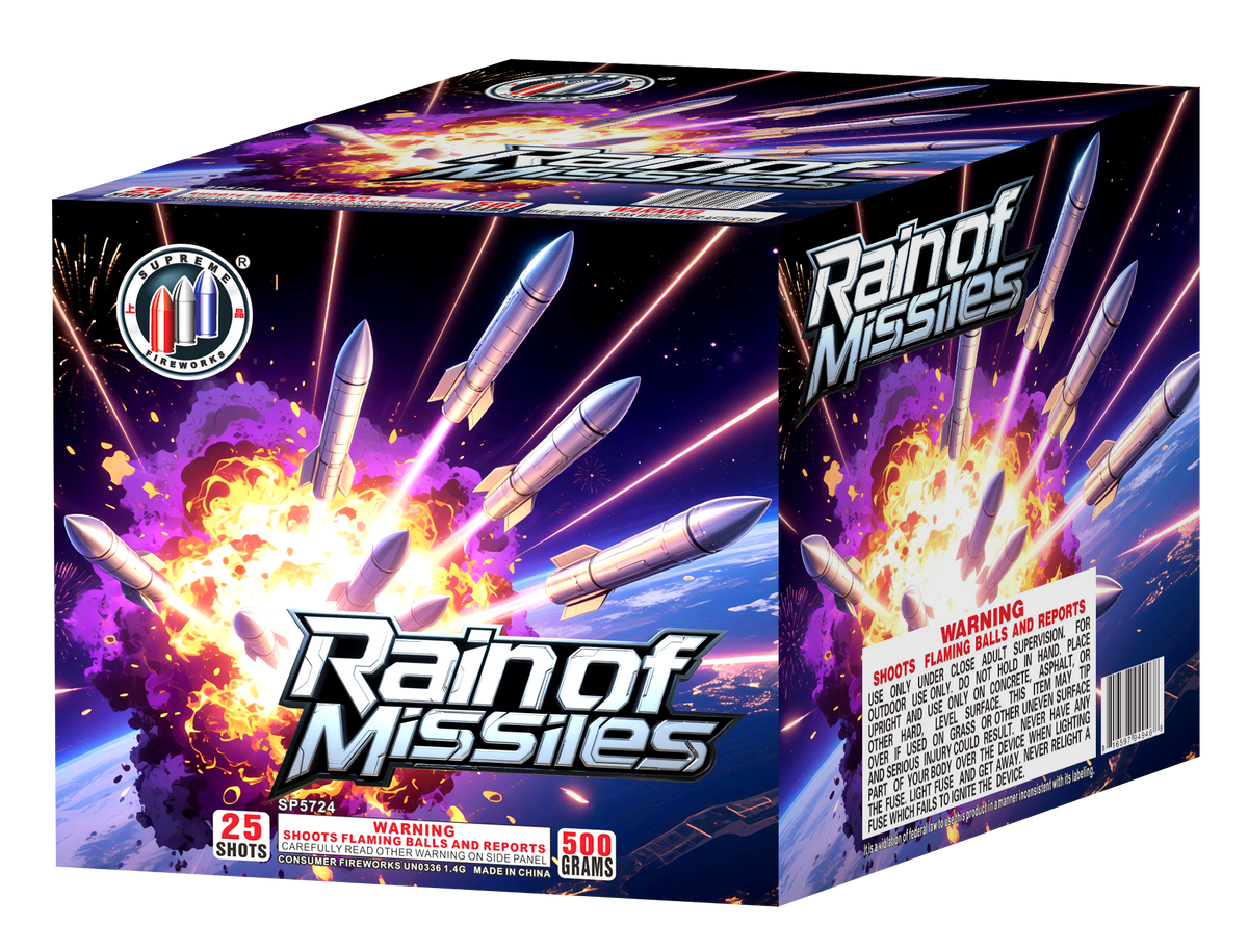 Rain Of Missiles Supreme Fireworks 500 gram fireworks cake