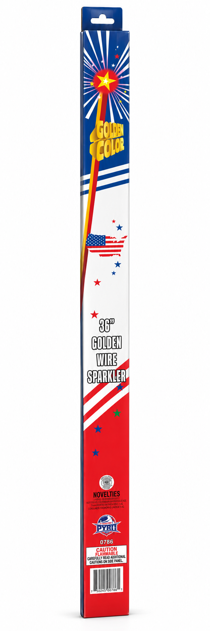 36 inch Golden Wire Sparkler — 3D product image