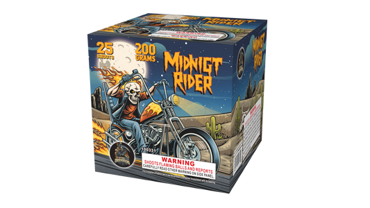 Midnight Rider Pyro Underground wholesale 200 gram multi-shot fireworks cake