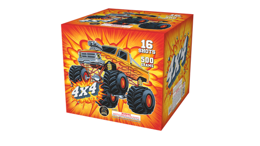 4 x 4 Major League Pyro 500g fireworks cake