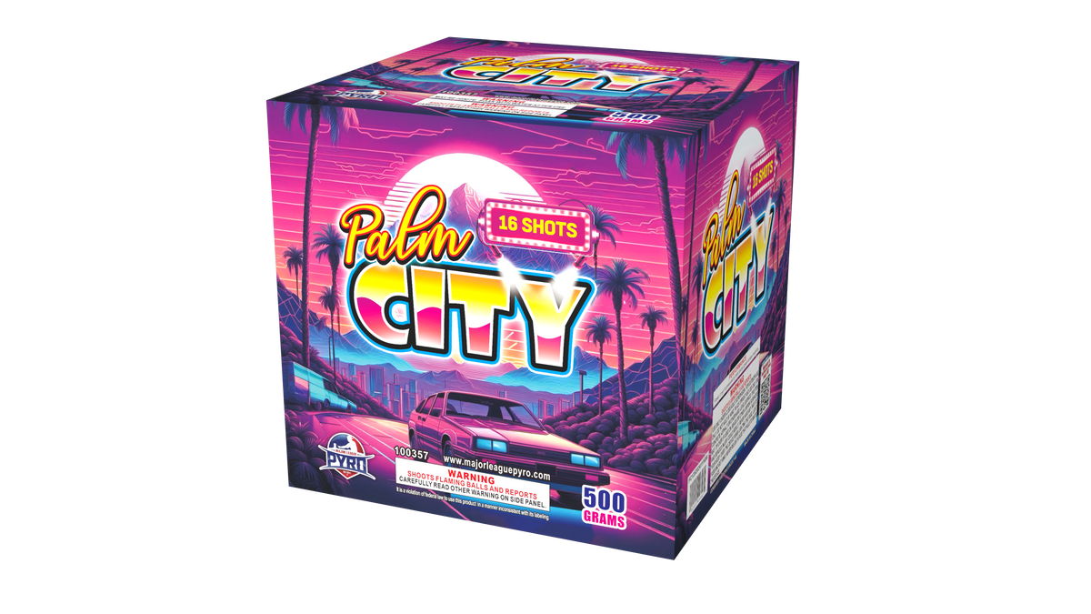 Palm City Major League Pyro 500 gram fireworks cake