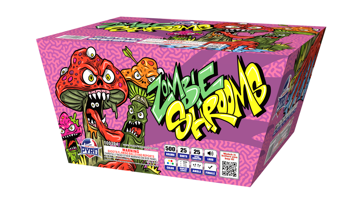 Zombie Shrooms Major League Pyro 500 gram fireworks cake