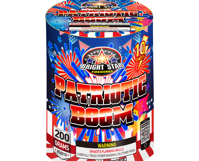 Patriotic Boom Winda wholesale 200 gram multi-shot fireworks cake