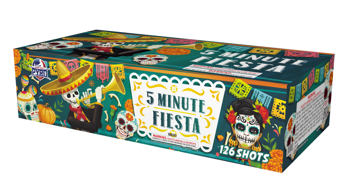 5 Minute Fiesta 126-shot Major League Pyro cake