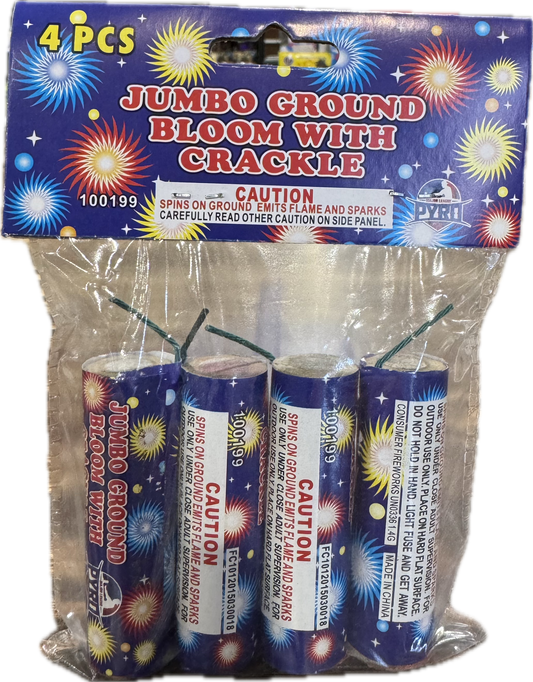 Jumbo Ground Bloom With Crackle (Poly Bag) Major League Pyro wholesale spinning ground firework