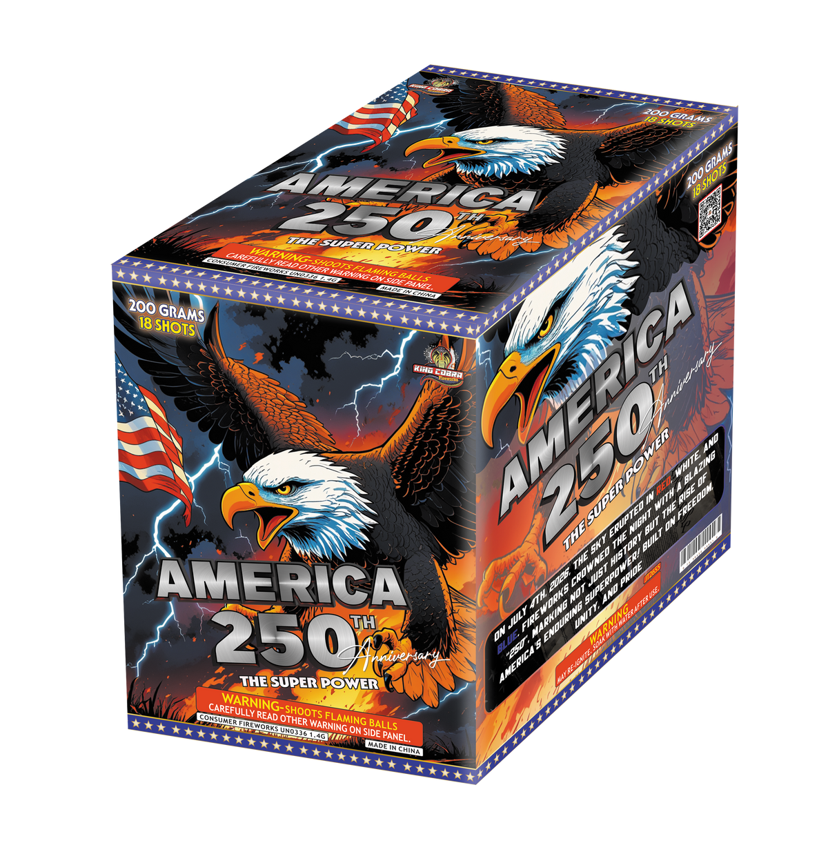 America-250th anniversary Jeeton wholesale 200 gram multi-shot fireworks cake