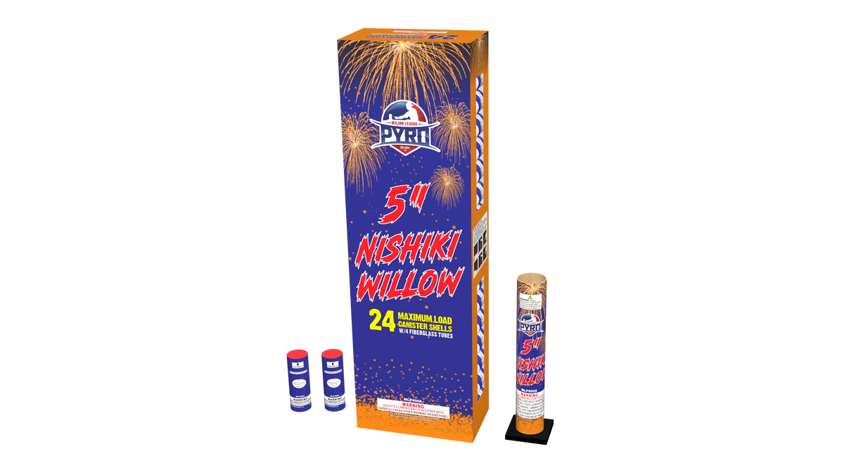 5" Nishiki Willow Major League Pyro wholesale reloadable aerial shell kit