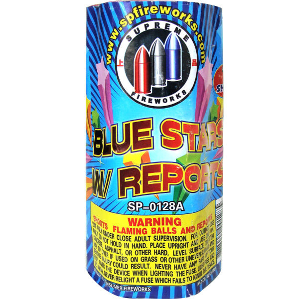 Blue Stars 7's W/ Reports Supreme Fireworks wholesale 200 gram multi-shot fireworks cake