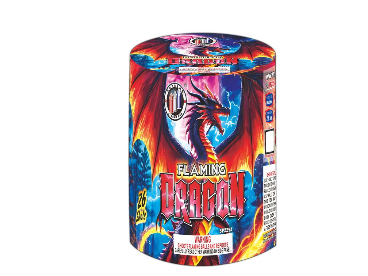 Flaming Dragon Supreme Fireworks wholesale 200 gram multi-shot fireworks cake