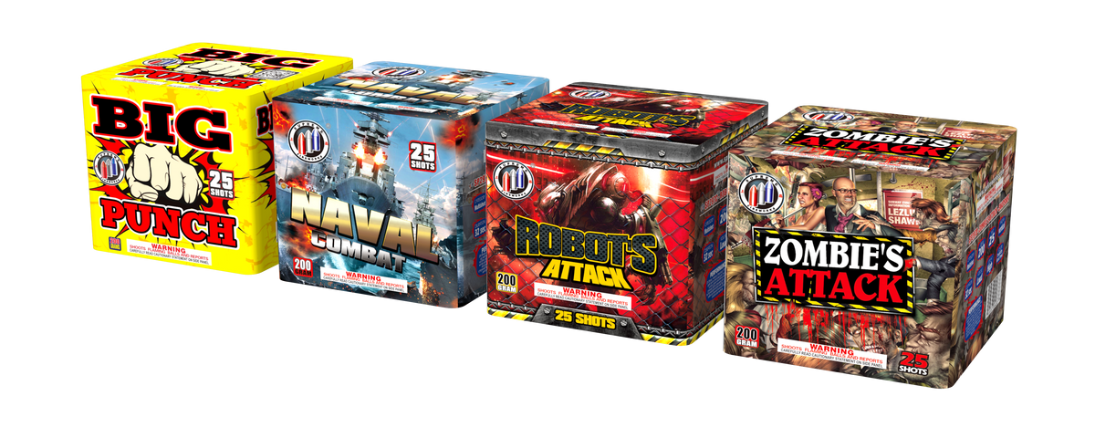 Supreme Combo Pack SP297ABCD Supreme Fireworks wholesale 200 gram fireworks cake assortment