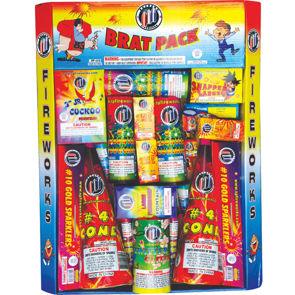 Brat Pack Assortment With Display Box Supreme Fireworks wholesale safe-and-sane fireworks assortment
