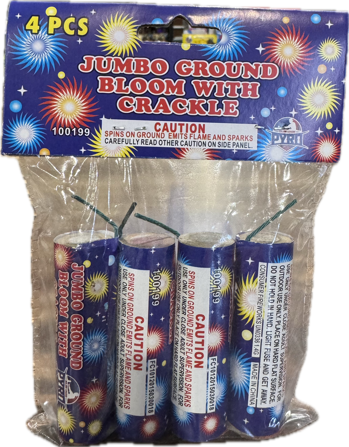 Jumbo Ground Bloom With Crackle (Poly Bag) Major League Pyro wholesale spinning ground firework