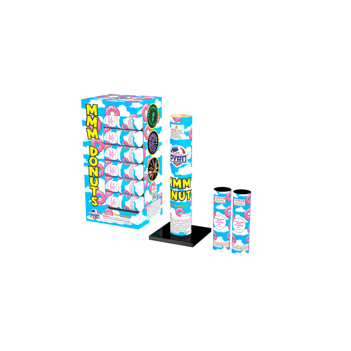MMM Donuts 6" Major League Pyro wholesale reloadable aerial shell kit