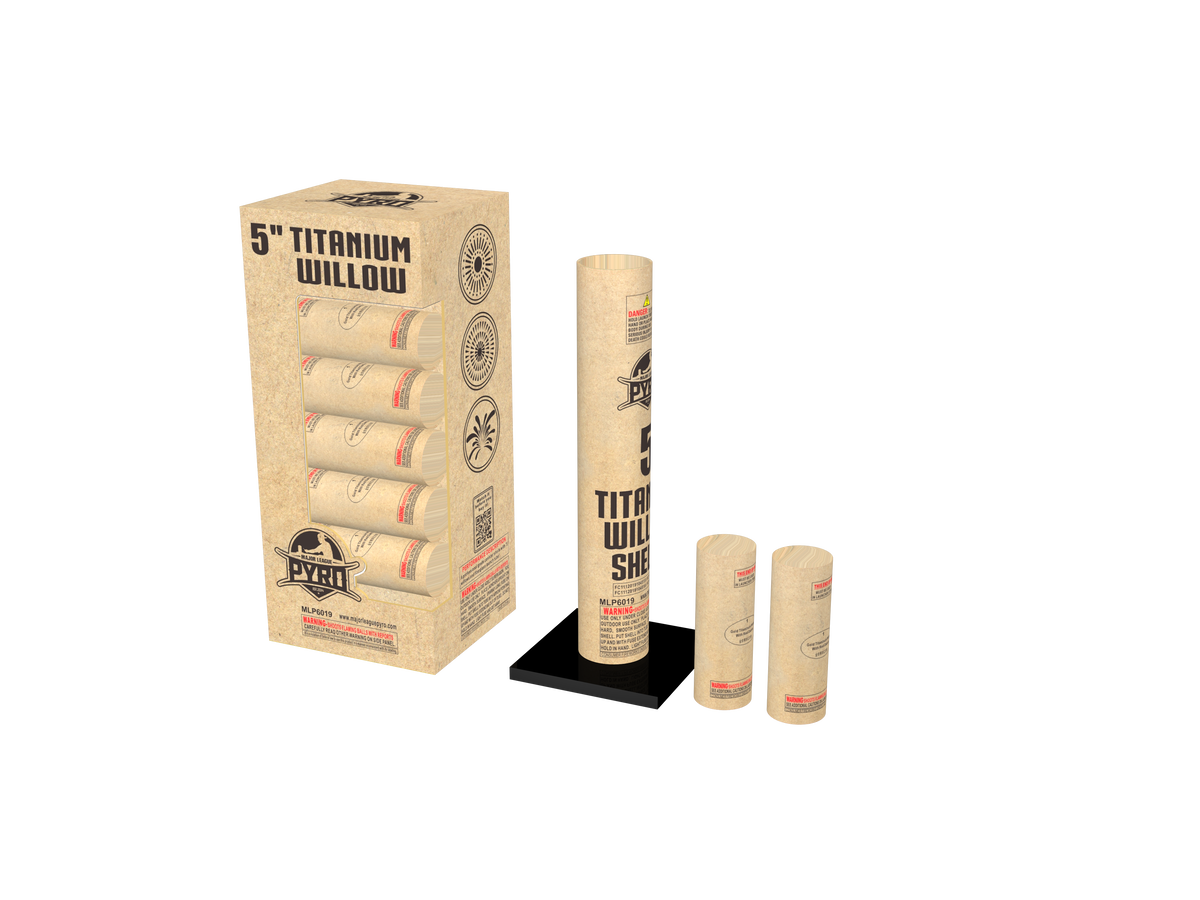 5" Titanium Willow Shells Major League Pyro wholesale reloadable aerial shell kit