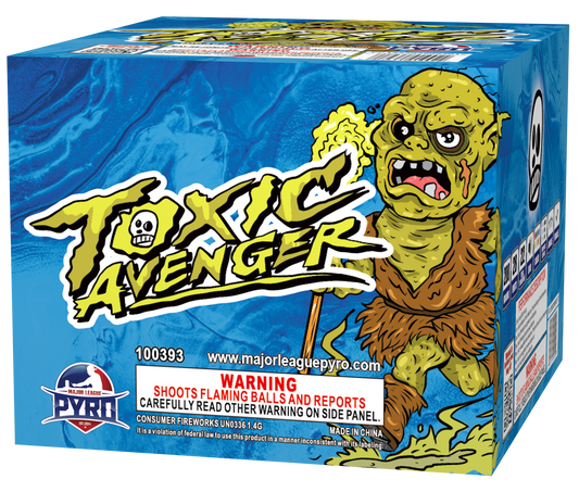 Toxic Avenger Major League Pyro wholesale 200 gram multi-shot fireworks cake
