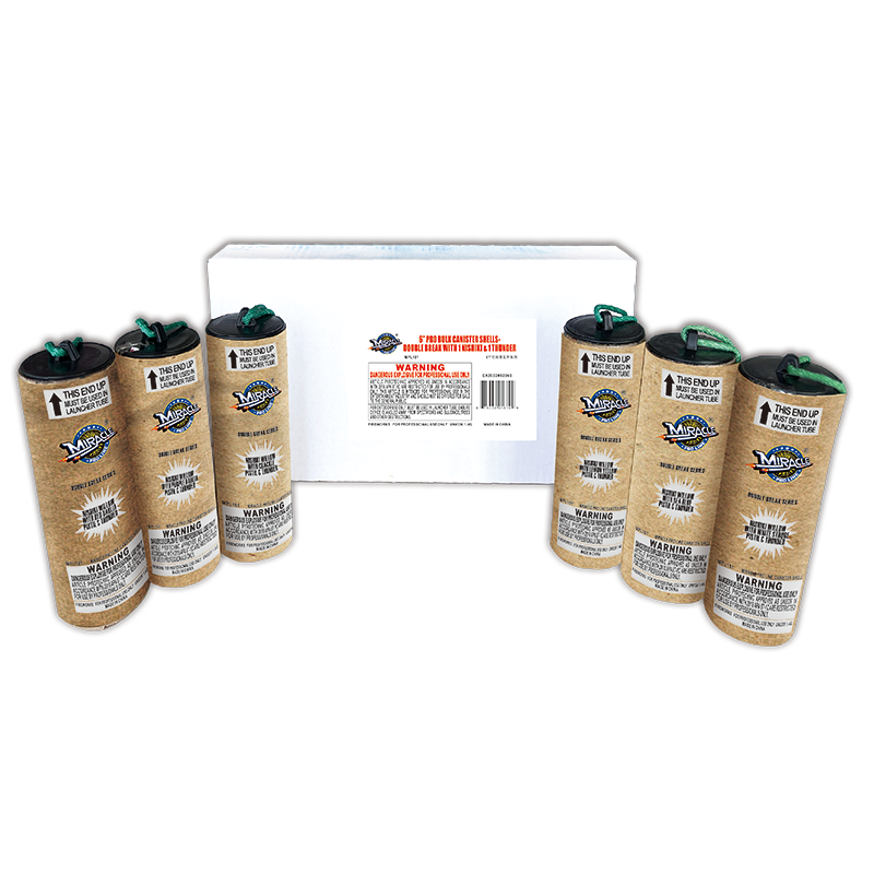 6" PRO BULK CANISTER SHELLS-DOUBLE BREAK WITH 1 NISHIKI WILLOW & 1 THUNDER SALUTE MPL181 — original Miracle Fireworks product image