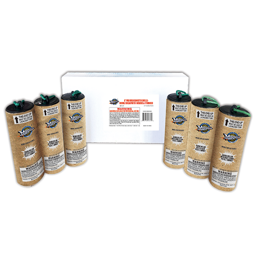 6" PRO BULK CANISTER SHELLS-DOUBLE BREAK WITH 1 NISHIKI WILLOW & 1 THUNDER SALUTE MPL181 — original Miracle Fireworks product image