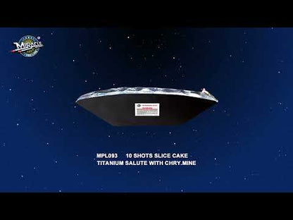 10 SHOTS SLICE CAKE-THUNDER SALUTE WITH CHRYS. MINE MPL093 — official Miracle Fireworks YouTube demo