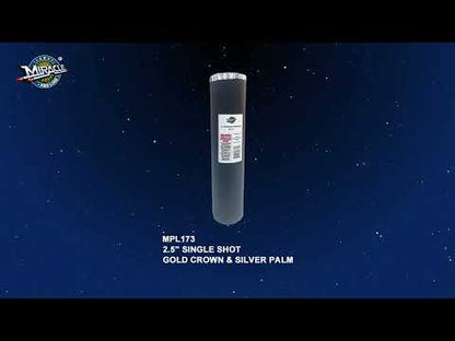 2.5'' SINGLE SHOT-GOLD CROWN & SILVER PALM MPL173 — official Miracle Fireworks YouTube demo