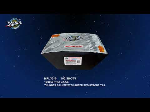 100 SHOTS THUNDER SALUTE WITH SUPER RED STROBE TAIL MPL3010 — official Miracle Fireworks YouTube demo