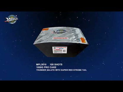 100 SHOTS THUNDER SALUTE WITH SUPER RED STROBE TAIL MPL3010 — official Miracle Fireworks YouTube demo