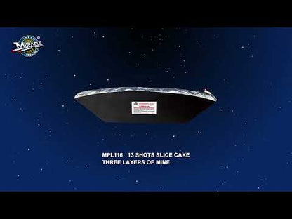 13 SHOTS SLICE CAKE-THREE LAYERS OF MINE MPL116 — official Miracle Fireworks YouTube demo
