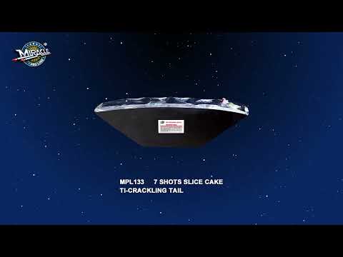 7 SHOTS SLICE CAKE-TI-CRACKLING TAIL MPL133 — official Miracle Fireworks YouTube demo