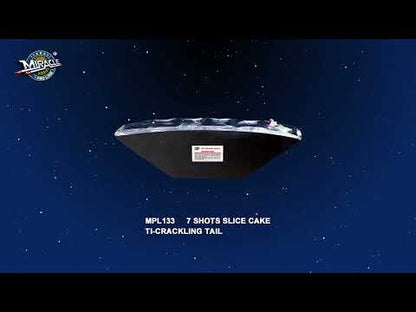 7 SHOTS SLICE CAKE-TI-CRACKLING TAIL MPL133 — official Miracle Fireworks YouTube demo