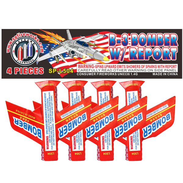 B-3 Bomber With Report Supreme Fireworks flying firework
