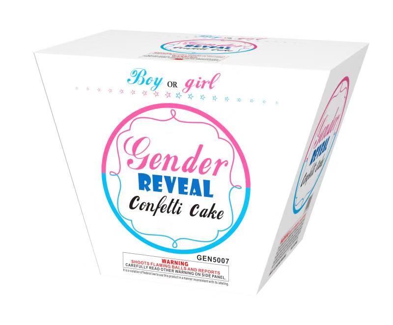 Gender Reveal Confetti Combo Pack alternate fireworks cake view