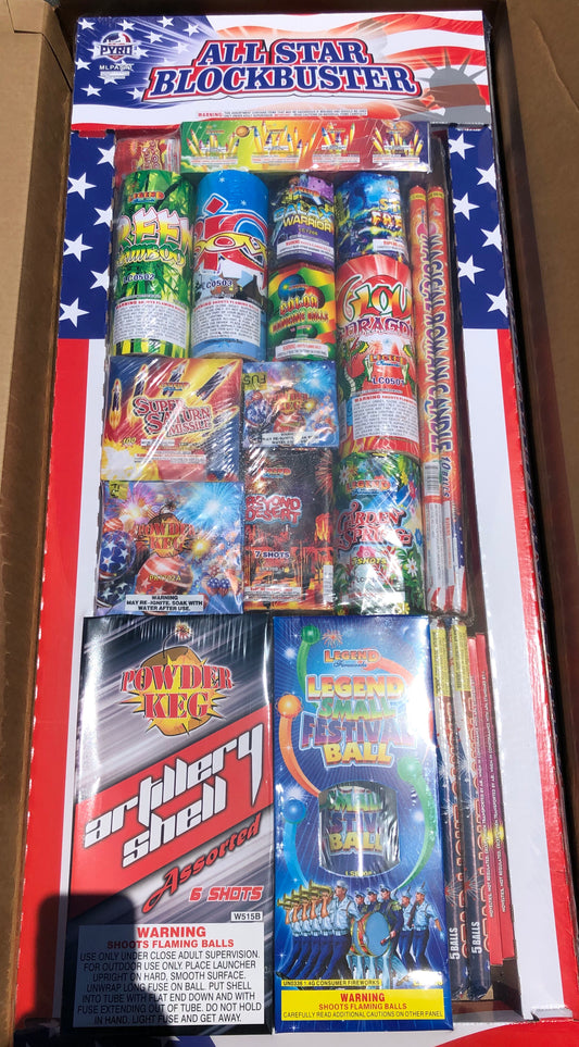 Large All Star Block Buster Winco Fireworks wholesale consumer fireworks assortment